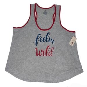 Secret Treasures Feelin' Wild Light Grey Heather Tank Top Women's Size 2X‎
